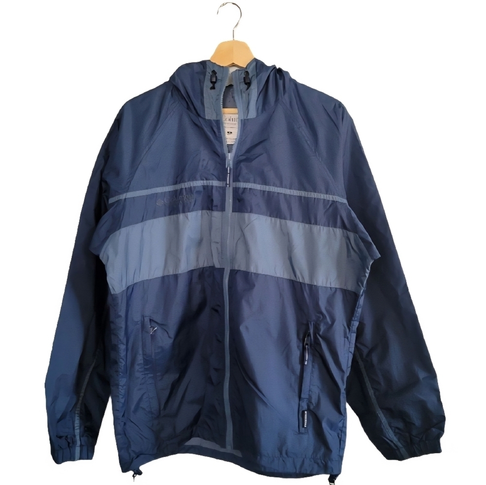 COLUMBIA Size S Men's Blue Windbreaker Jacket Lightweight Y2K Style Colorblock